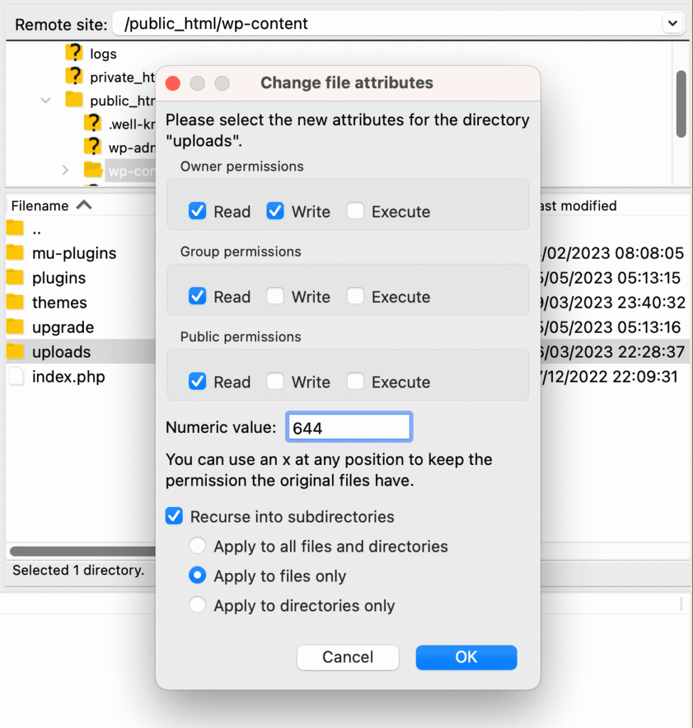 change-uploads-file-permissions