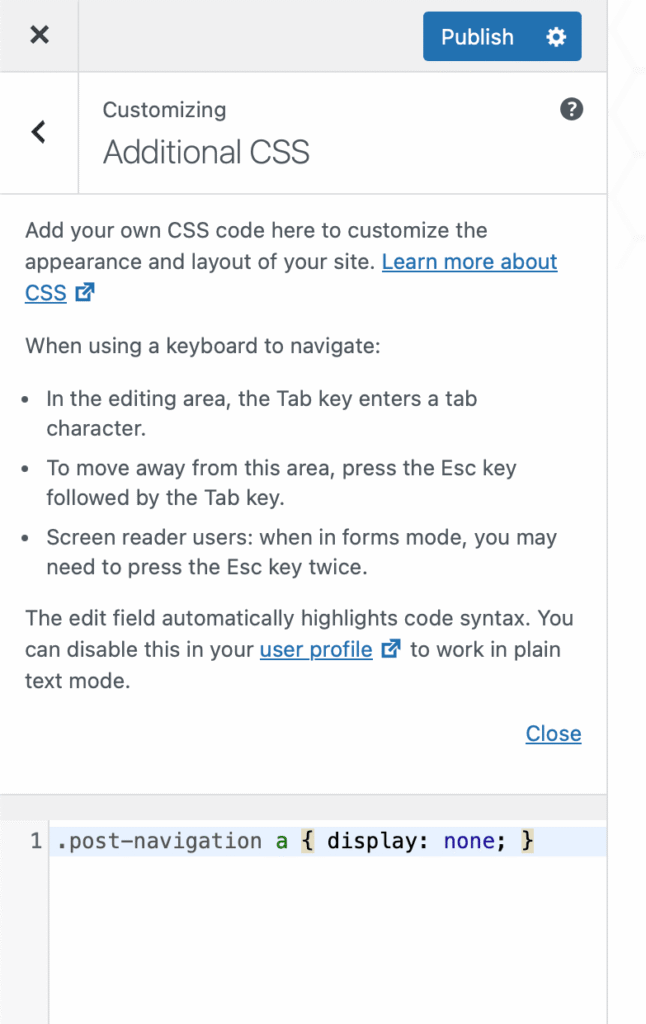 additional-css-hidepost-code
