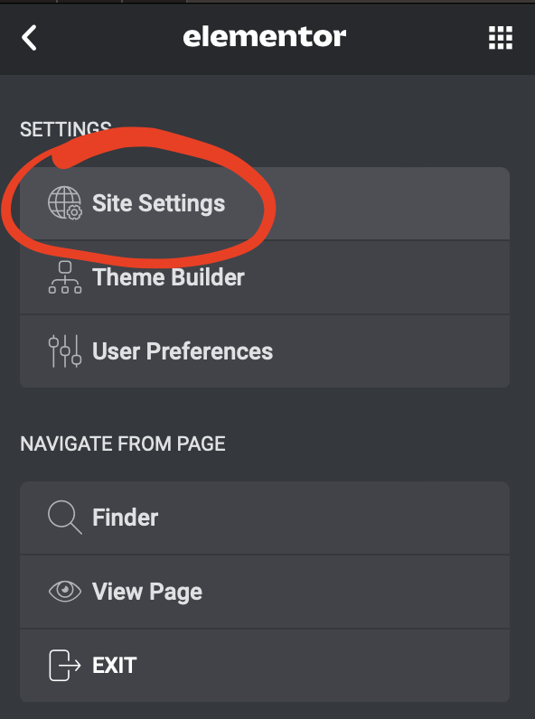 elementor-site-settings