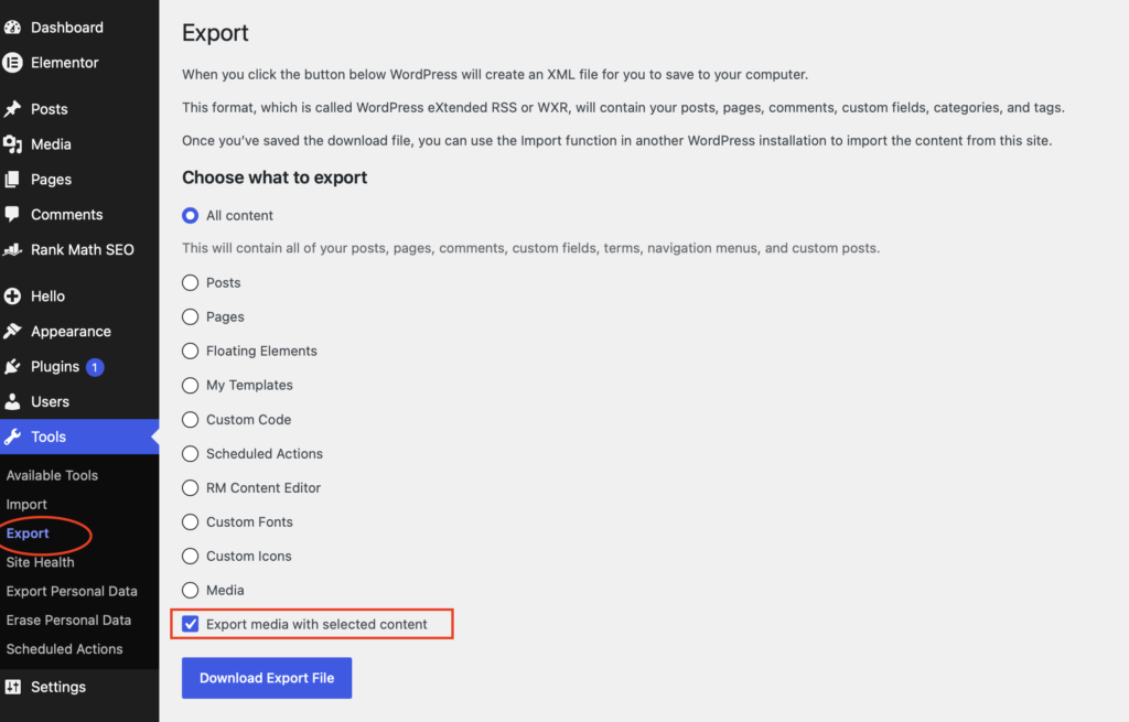 export-media-with-posts