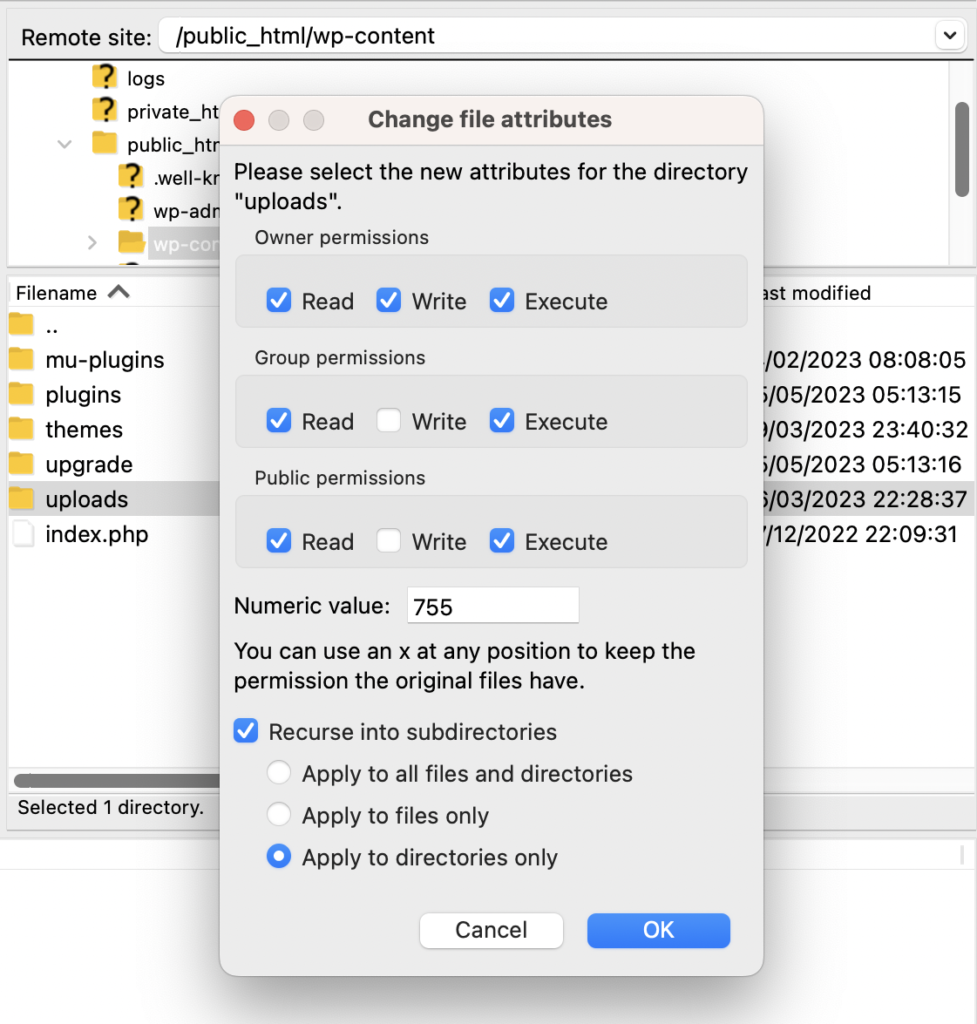 change-uploads-folder-permissions