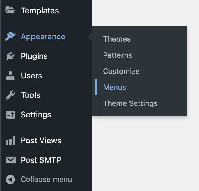 appearance menu